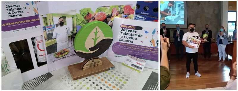 Jazael Quevedo recibió el premio este jueves en Agüimes/TA.